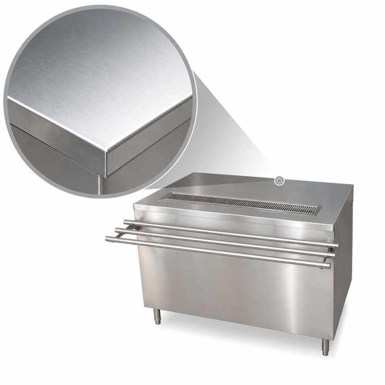 Product image #3 for 48-Inch Self-Serve Stainless Steel Urn Stand Counter with Sliding Doors