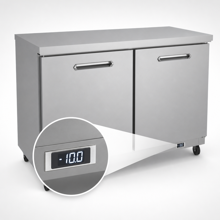 Product image #4 for Kelvinator Commercial 48-Inch Two-Section Undercounter Freezer with Solid Doors