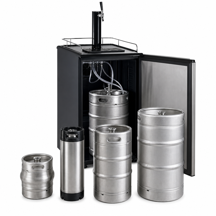Product image #3 for Omcan 152L Freestanding Draft Beer Cooler with Single Tower and 1 Faucet, 40.2 Gallon Capacity