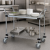 Thumbnail image #3 for Quantum 48-Inch x 18-Inch 304 Stainless Steel Utility Bus Cart with 1 Wire Shelf and 1 Solid Shelf