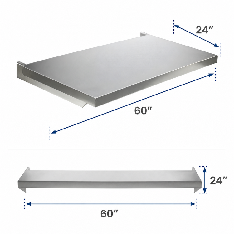 Product image #3 for New Age 60" W x 24" D Solid Cantilever Aluminum Shelf, 700 lb. Capacity