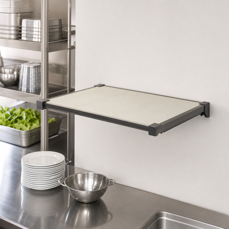 Product image #3 for Cambro Camshelving Elevation Series 14" x 24" Solid Wall Shelf Kit, Brushed Graphite