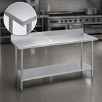 Thumbnail image #3 for Duke Manufacturing 316S-3072-5R Stainless Steel Work Table, 72 x 30 Inches, 16-Gauge, 5-Inch Riser, Bullnose Edge, Undershelf