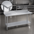 Thumbnail image #3 for Duke Manufacturing Deluxe 316 Series 72-Inch x 30-Inch 16-Gauge Stainless Steel Work Table with 5-Inch Riser and Undershelf
