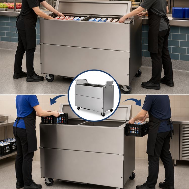 Product image #3 for Beverage-Air STF49HC-1-S Dual Access School Milk Forced-Air Cooler, 49 Inch, 20.55 Cu. Ft., Stainless Steel