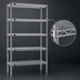 Thumbnail image #3 for Eagle Group 5-Tier Stationary Starter Wire Shelving Unit, 72