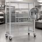 Thumbnail image #3 for Metro Super Erecta SEC35EC Mobile Wire Security Cage, Chrome-Plated, No Intermediate Shelves, 52-3/4 x 21-1/2 x 68-1/2 Inches