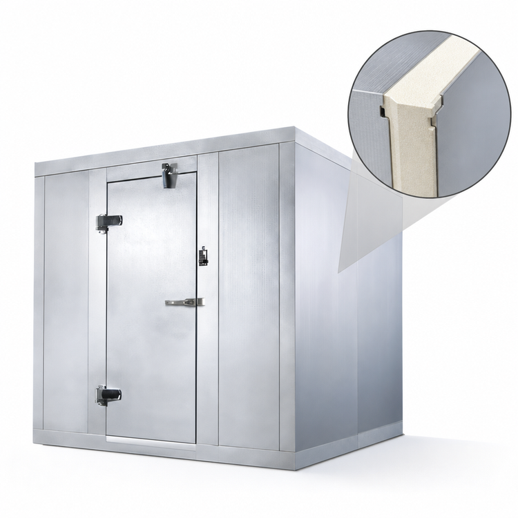 Product image #3 for AmeriKooler Quick Ship Outdoor Walk-In Freezer with Aluminum Floor and Remote R-448A Refrigeration, 7'-10" W x 9'-9 1/4" L x 7'-7" H