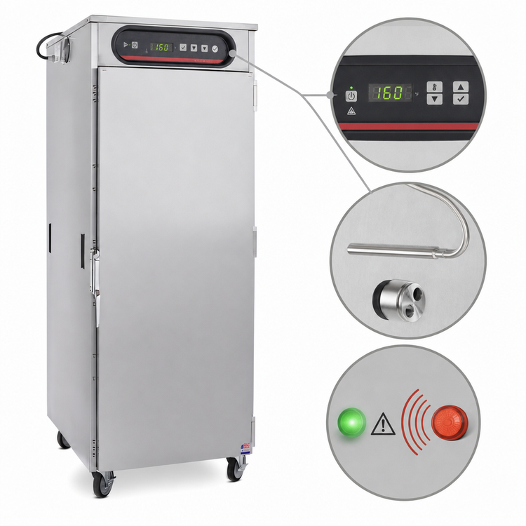 Product image #4 for hotLOGIX HL8-18 Full-Height 1 Compartment Heated Holding Cabinet, Insulated Stainless Steel, Digital Controls, Solid Door