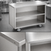 Thumbnail image #3 for Randell Serving Line Mobile Modular Utility Station with Open Shelf Base and 16-Gauge Stainless Steel Top