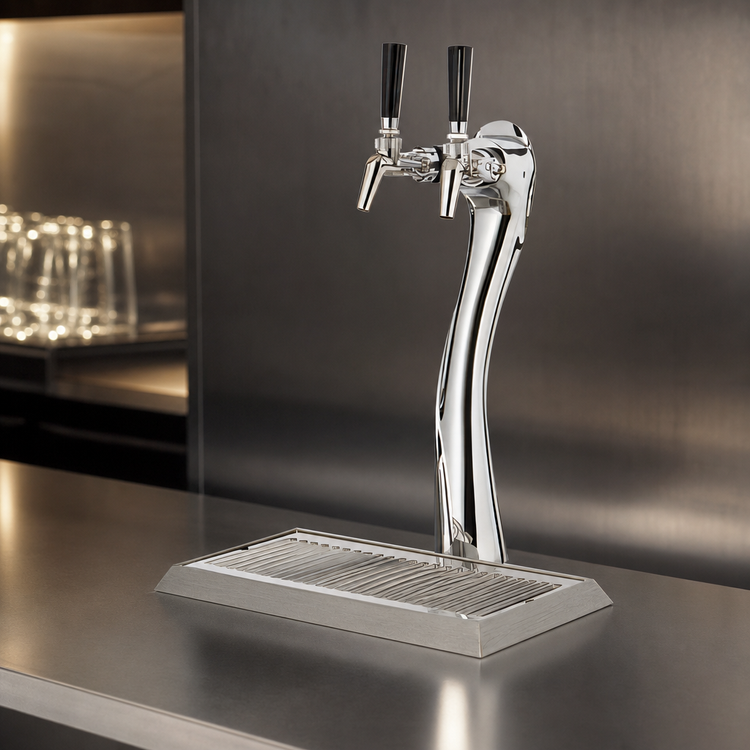 Product image #3 for Perlick Lucky Tower Air-Cooled Direct Draw Beer Dispensing Kit, 2 Faucets, Polished Chrome