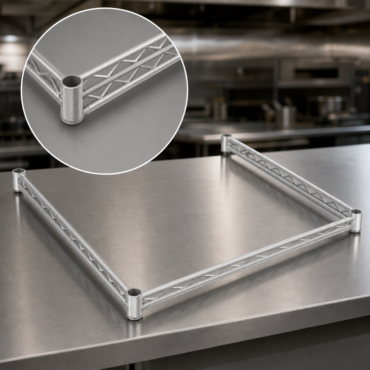 Product image #3 for Eagle Group 72-Inch x 21-Inch 3-Sided Double Truss Shelving Frame, Stainless Steel