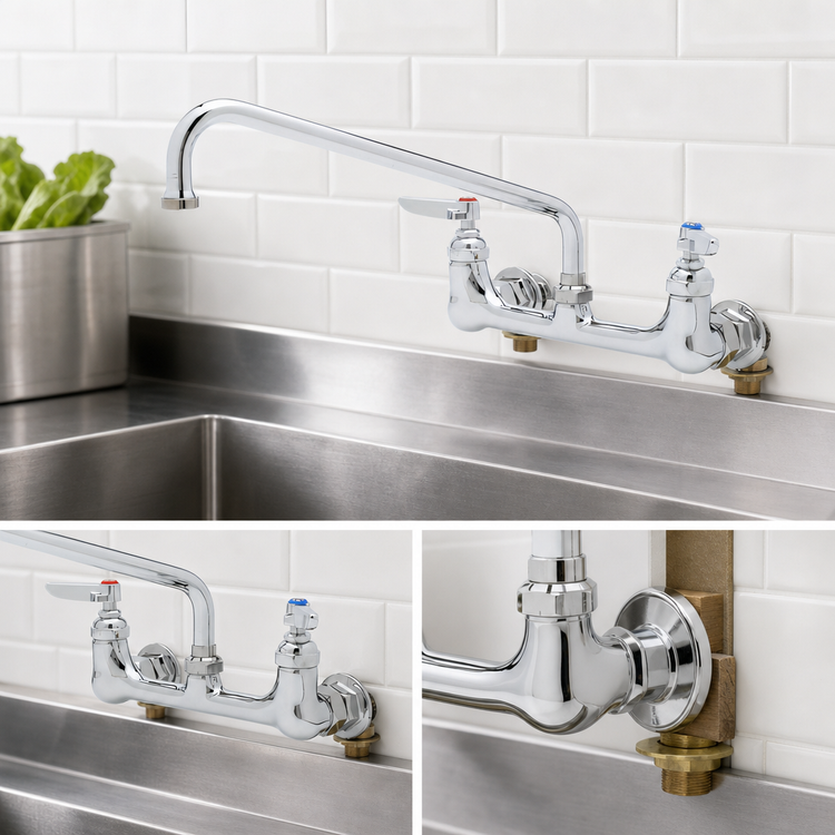Product image #3 for 8-Inch Wall Mount Swivel Pantry Faucet with 12-Inch Swing Nozzle