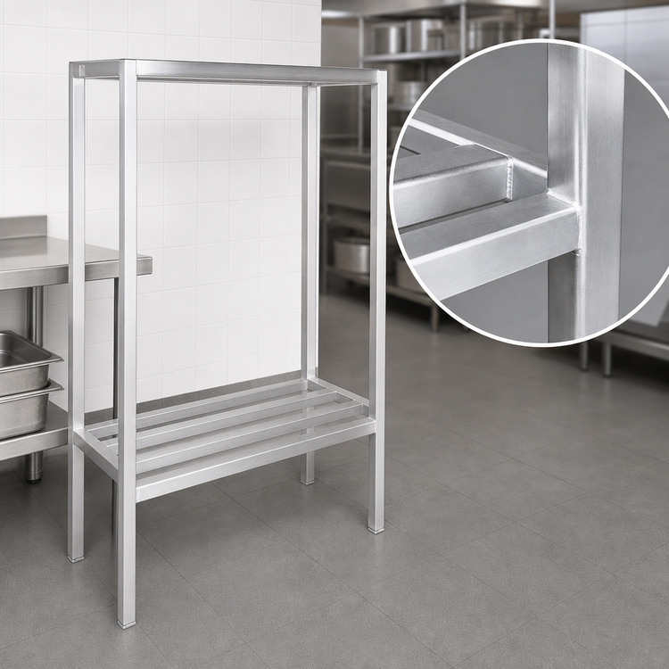 Product image #3 for Channel Manufacturing Aluminum All-Welded 2-Shelf Tubular Dunnage Shelving, 48 x 20 x 64 Inches