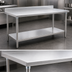 Thumbnail image #3 for Deluxe Series Stainless Steel Work Table with 4-1/2-Inch Backsplash and Undershelf, 48-Inch W x 30-Inch D