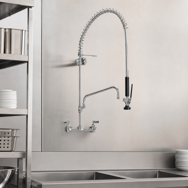 Product image #3 for Fisher Pre-Rinse Spring Style Wall Mount Add-On Faucet with 12-Inch Swing Spout