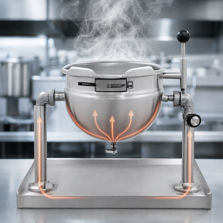 Product image #3 for Legion 10 Quart Tabletop Tilting Direct Steam Kettle, 2/3 Jacket