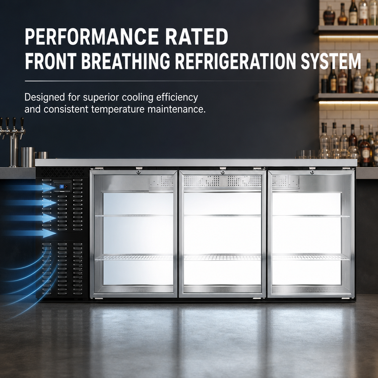 Product image #3 for Continental Refrigerator BB79SNGDPT 79" Shallow Depth Pass-Thru Refrigerated Back Bar Cooler with Glass Doors