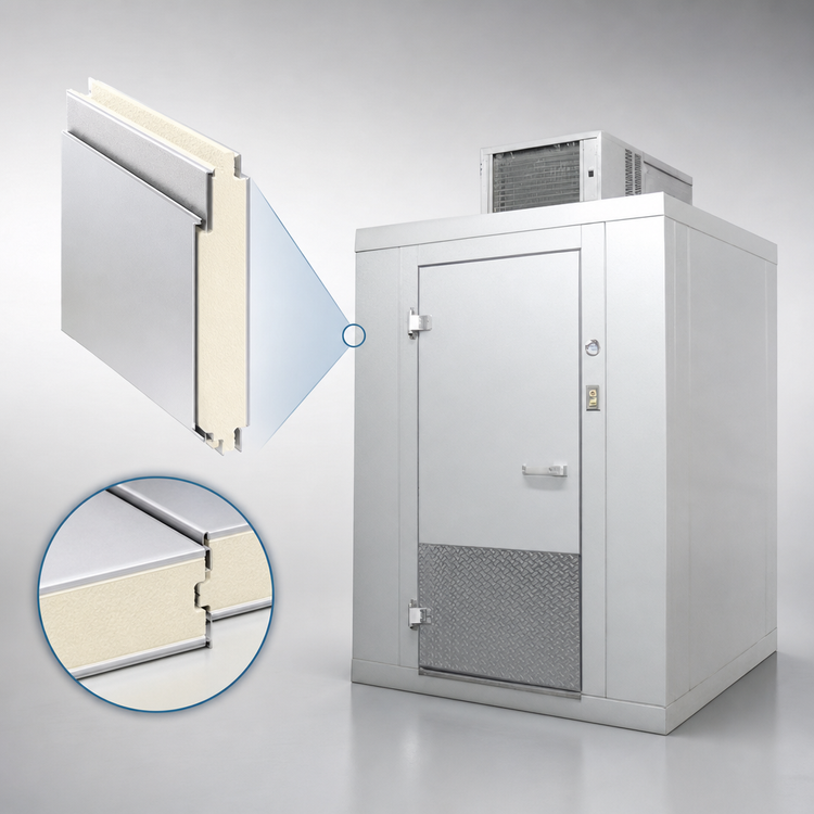 Product image #3 for Arctic Industries Indoor Floorless Walk-In Cooler with Remote Refrigeration, 7' 11" W x 11' 9" L x 7' 4" H