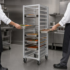 Thumbnail image #3 for Metro RD78N Mobile Pass-Thru Aluminum Pan Rack, Adjustable Slides, 13-Pan Capacity, 18 x 26-Inch Pans, End Loading