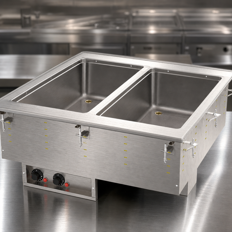 Product image #3 for Vollrath Two-Well Drop-In Electric Hot Food Well, 2 Full-Size Pans, Manifold Drain, 208-240V