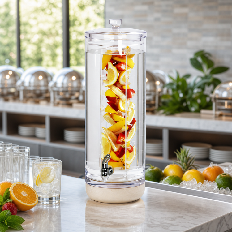 Product image #3 for Cal-Mil Newport 3 Gallon Round Acrylic Infusion Beverage Dispenser