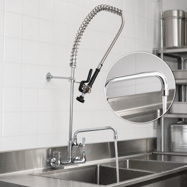 Product image #3 for OptiFlow 10-Inch Add-On Faucet Splash-Mount Pre-Rinse Assembly