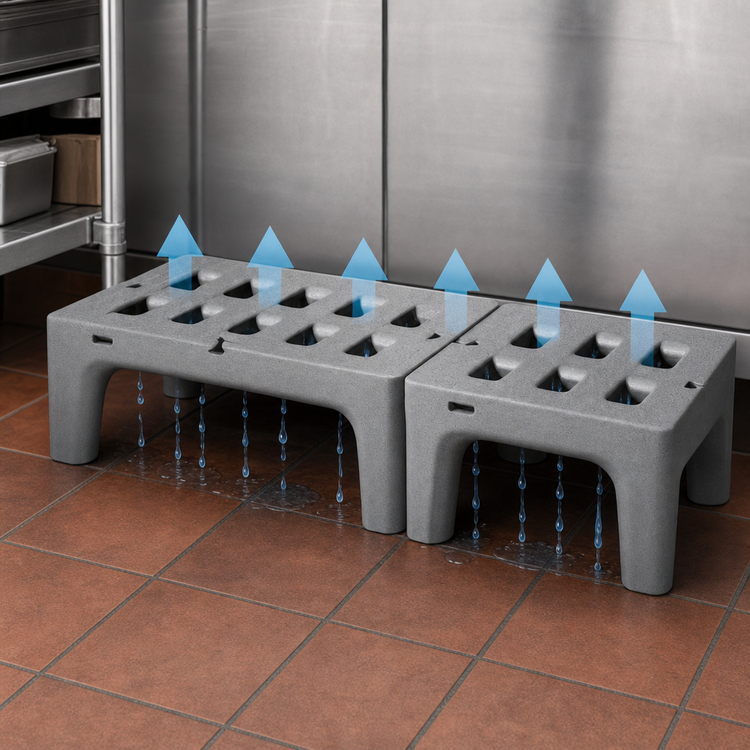 Product image #3 for Metro Bow-Tie Slotted Polymer Dunnage Rack, 30 x 22 x 12 Inches, 1,500 lb. Capacity