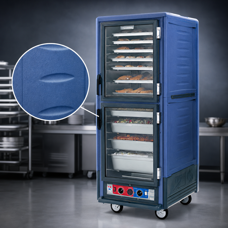 Product image #3 for Metro C5 3 Series Mobile Full-Height Heated Holding Cabinet with Blue Insulation Armour and Dutch Clear Doors