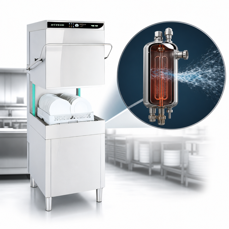 Product image #3 for Jet-Tech 757-E Single-Rack High-Temperature Door-Type Dishwasher with Built-In Booster