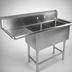 Thumbnail image #3 for John Boos Pro-Bowl 2-Compartment Stainless Steel Sink with 30-Inch Left Drainboard and Backsplash