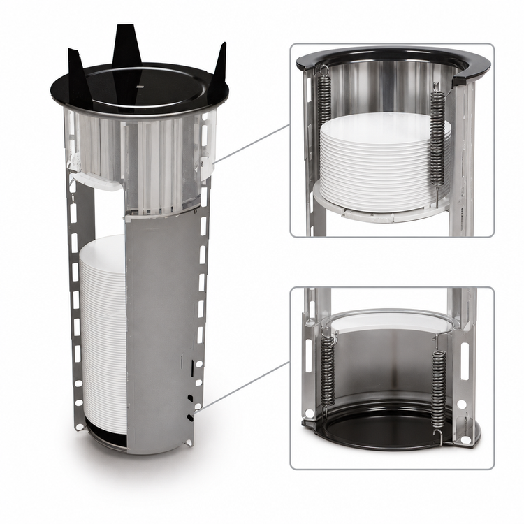 Product image #3 for Atlas Metal Drop-In Unheated Open Frame Plate Dispenser for 8-1/8" Plates