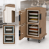 Thumbnail image #4 for Cambro Ultra Camcart® Double-Compartment Front-Loading Insulated Food Pan Carrier with Security Package, 120 Qt., Coffee Beige