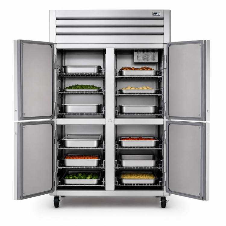 Product image #3 for True SPEC SERIES Two-Section Reach-In Heated Holding Cabinet with 4 Locking Half Doors