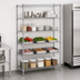 Thumbnail image #3 for Quantum 60 Inch W x 30 Inch D x 74 Inch H Chrome Plated 5-Shelf Wire Shelving Starter Kit