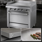 Thumbnail image #3 for Garland Master M48S 34-Inch Heavy-Duty Gas Griddle Range, 1-Inch Plate, Thermostatic Controls, Storage Base