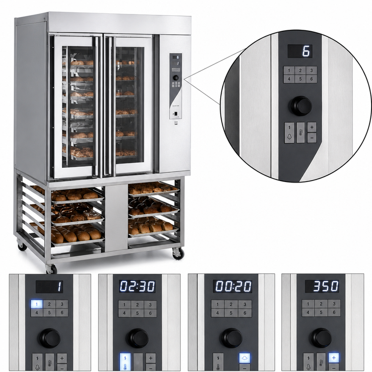 Product image #3 for Blodgett XR8-E/STAND Electric Mini Rotating Rack Bakery Oven with Stainless Steel Stand