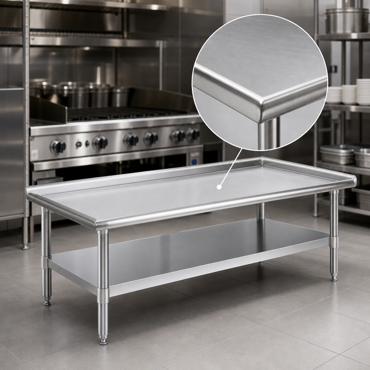 Product image #3 for Eagle Group 60-3/8-Inch Stainless Steel Griddle/Equipment Stand with Open Base and Undershelf
