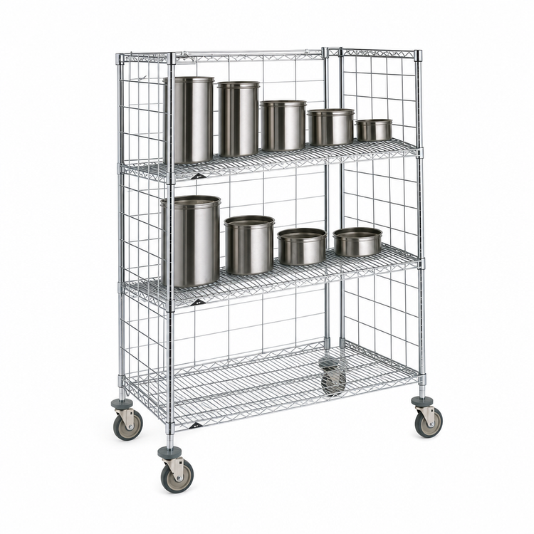 Product image #3 for Metro Super Erecta Standard-Duty Slanted Shelf Cart/Truck, 36 x 24 x 59 in, 3 Shelves