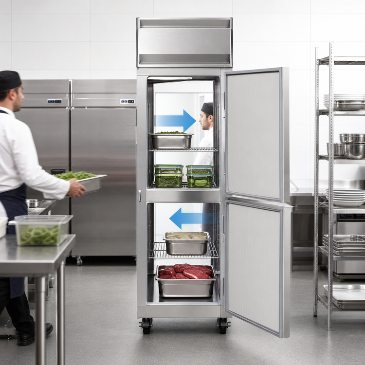 Product image #3 for Continental Refrigerator 1FNPTHD One-Section Pass-Thru Reach-In Freezer with Half-Height Solid Doors