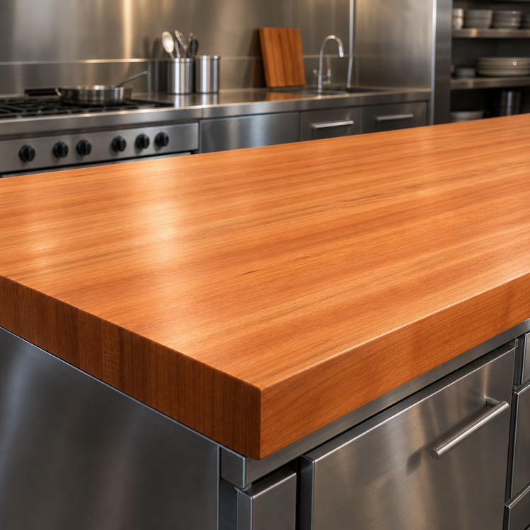 Product image #3 for Boos Block American Cherry Edge Grain Kitchen Countertop with Varnique Finish - 84 x 36 x 3 Inches
