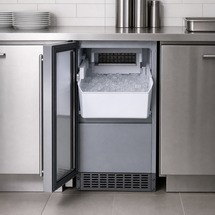 Product image #3 for Summit Commercial 15-Inch Undercounter Ice Maker with Bin, 47 lb. Daily Production, Stainless Steel