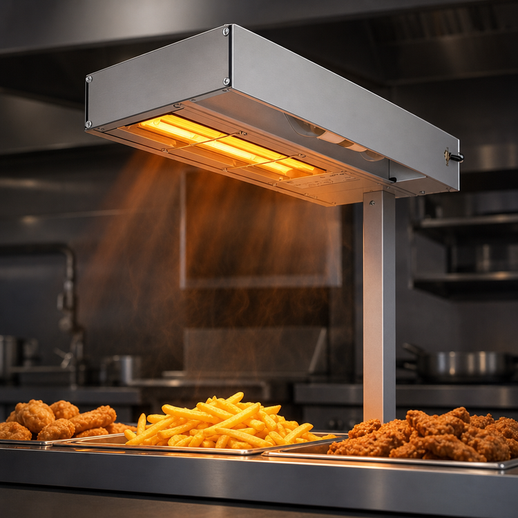 Product image #3 for Hatco Glo-Ray GRFSCLR-18 Lighted Ceramic Fry Station Warmer, 870W, Without Cord & Plug