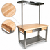 Thumbnail image #4 for John Boos Cucina Grande 48 Inch x 36 Inch Maple Top Work Table with Stainless Steel Undershelf, Drawer, and Towel Bars