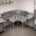 Thumbnail image #3 for BK Resources Corner 3-Compartment Stainless Steel Sink with Dual Drainboards, 57 x 57 x 43-1/2 Inches