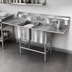 Thumbnail image #3 for Eagle Spec-Master FN Series Two-Compartment Sink with 36-Inch Left Drainboard, 77-1/2-Inch Wide, 14-Gauge Stainless Steel