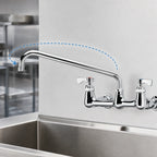 Thumbnail image #3 for Krowne Royal Series 14-814L Low-Lead Wall-Mount Commercial Faucet, 14-Inch Swing Spout, 8-Inch Centers, Ceramic Valves Case of 6