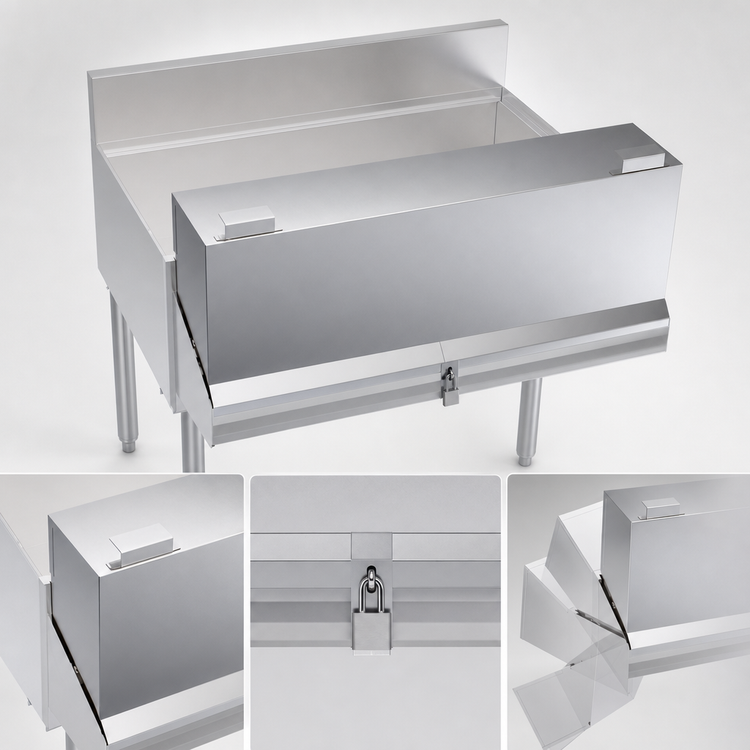 Product image #3 for Krowne Royal Series 42-Inch Stainless Steel Locking Cover for Double Speed Rail