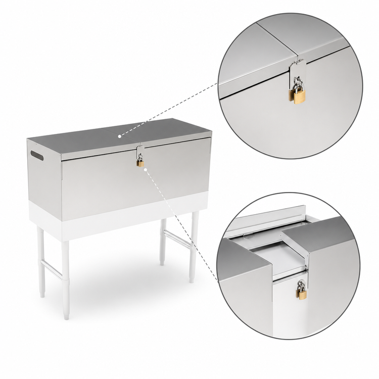 Product image #3 for John Boos Double 48-Inch Stainless Steel Speed Rail Locking Cover