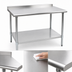 Thumbnail image #3 for Deluxe Series 48-Inch W x 36-Inch D Stainless Steel Work Table with Rear Upturn and Adjustable Undershelf